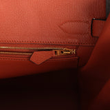 Pre-owned Hermes Birkin 30 Cuivre Togo Gold Hardware