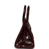Vintage Hermes Birkin 30 Bordeaux Shiny Niloticus Crocodile Palladium Hardware - Thumbnail View 3