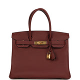 Hermes Birkin 30 Rouge H Togo Gold Hardware