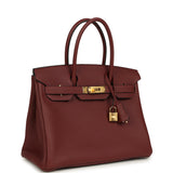 Hermes Birkin 30 Rouge H Togo Gold Hardware