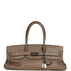 Vintage Hermes Shoulder Birkin 42 JPG Etoupe Clemence Palladium Hardware