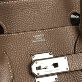 Vintage Hermes Shoulder Birkin 42 JPG Etoupe Clemence Palladium Hardware - Thumbnail View 6