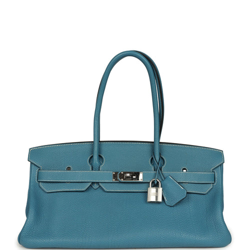 Vintage Hermes Shoulder Birkin 42 JPG Blue Jean Togo Palladium Hardware