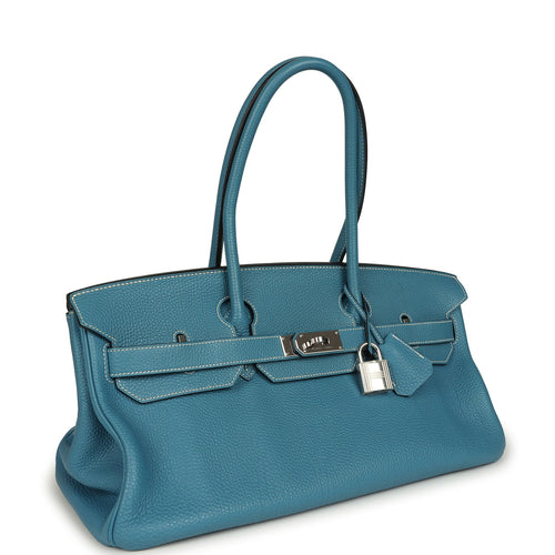 Vintage Hermes Shoulder Birkin 42 JPG Blue Jean Togo Palladium Hardware