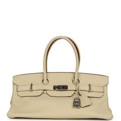 Vintage Hermes Shoulder Birkin 42 JPG Parchemin Clemence Palladium Hardware