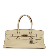 Vintage Hermes Shoulder Birkin 42 JPG Parchemin Clemence Palladium Hardware