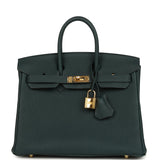 Pre-owned Hermes Birkin 25 Vert Cypress Togo Gold Hardware - Thumbnail View 1