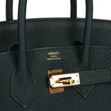 Pre-owned Hermes Birkin 25 Vert Cypress Togo Gold Hardware - Thumbnail View 7