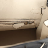 Hermes Special Order (HSS) Birkin 25 Bi-Color Black and Nata Chevre Mysore Palladium Hardware