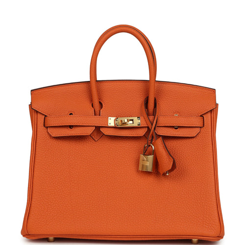 Hermes Birkin 25 Orange Togo Gold Hardware