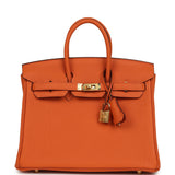 Hermes Birkin 25 Orange Togo Gold Hardware