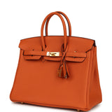 Hermes Birkin 25 Orange Togo Gold Hardware