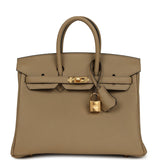 Hermes Birkin 25 Beige Marfa Togo Gold Hardware