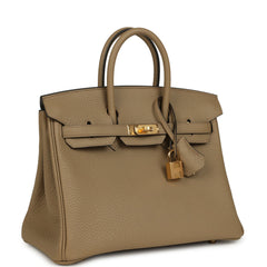 Hermes Birkin 25 Beige Marfa Togo Gold Hardware