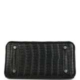 Hermes Birkin 25 Black Matte Alligator Brushed Palladium Hardware