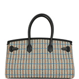 Hermes Shoulder Birkin Light 39 Multicolor Toile and Black Swift Palladium Hardware