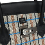 Hermes Shoulder Birkin Light 39 Multicolor Toile and Black Swift Palladium Hardware