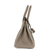 Pre-owned Hermes Special Order (HSS) Birkin 30 Gris Asphalte and Craie Togo Palladium Hardware