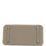 Pre-owned Hermes Special Order (HSS) Birkin 30 Gris Asphalte and Craie Togo Palladium Hardware