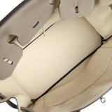 Pre-owned Hermes Special Order (HSS) Birkin 30 Gris Asphalte and Craie Togo Palladium Hardware