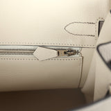 Pre-owned Hermes Special Order (HSS) Birkin 30 Gris Asphalte and Craie Togo Palladium Hardware