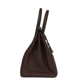 Pre-owned Hermes Birkin 35 Chocolate Togo Palladium Hardware