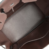 Pre-owned Hermes Birkin 35 Chocolate Togo Palladium Hardware