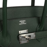 Pre-owned Hermes Birkin 35 Vert Anglais Epsom Palladium Hardware - Thumbnail View 7