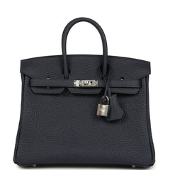 Hermes Birkin 25 Bleu Nuit Togo Palladium Hardware