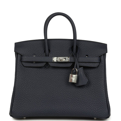 Hermes Birkin 25 Bleu Nuit Togo Palladium Hardware