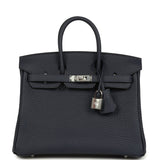 Hermes Birkin 25 Bleu Nuit Togo Palladium Hardware