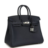 Hermes Birkin 25 Bleu Nuit Togo Palladium Hardware