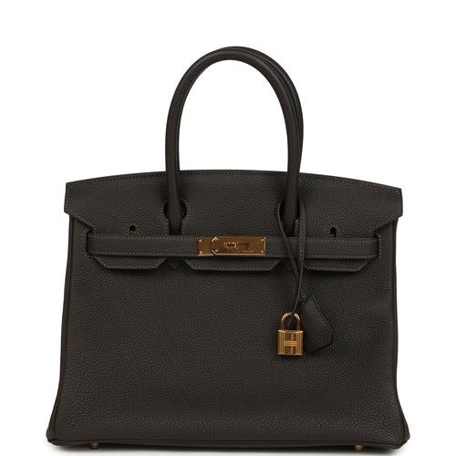 Pre-owned Hermes Birkin 30 Macassar Togo Gold Hardware