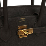Pre-owned Hermes Birkin 30 Macassar Togo Gold Hardware