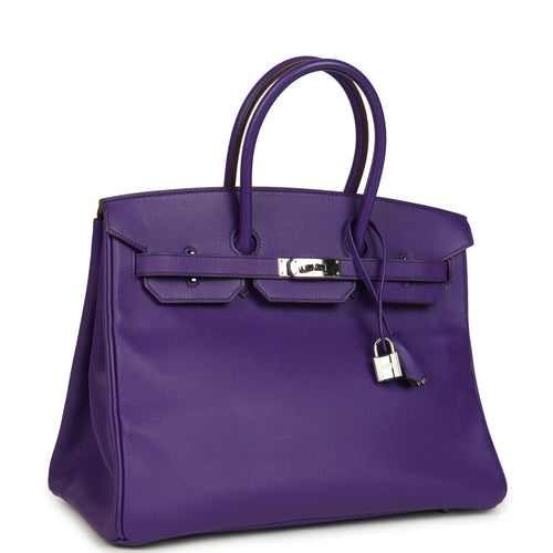 Pre-owned Hermes Birkin 35 Crocus Epsom Palladium Hardware