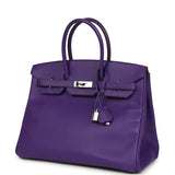 Pre-owned Hermes Birkin 35 Crocus Epsom Palladium Hardware