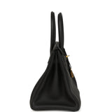Pre-owned Hermes Birkin 30 Black Togo Gold Hardware