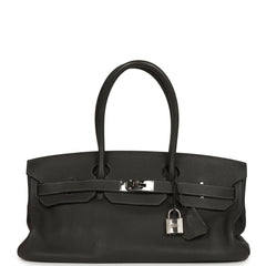 Vintage Hermes Shoulder Birkin 42 JPG Graphite Clemence Palladium Hardware