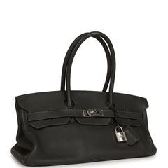 Vintage Hermes Shoulder Birkin 42 JPG Graphite Clemence Palladium Hardware