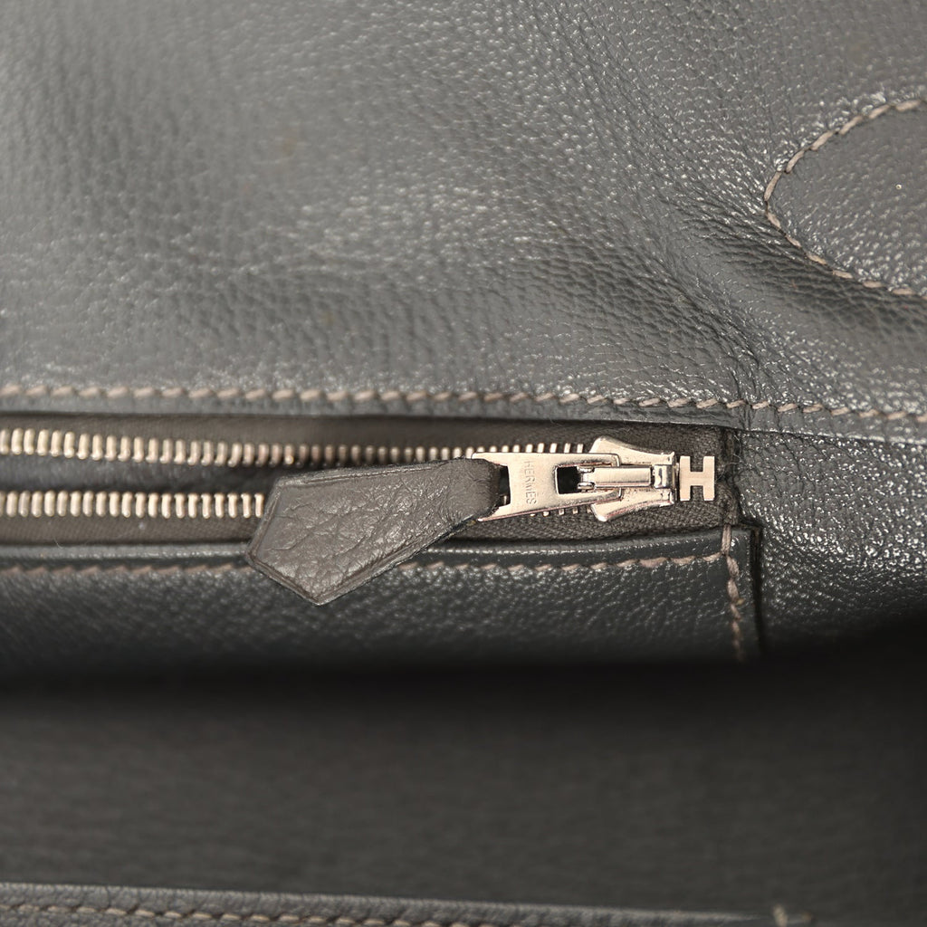 HERMES ブラック インフラ 42 Shoulder Birkin 42 JPG Noir Clemence Palladium Plated [I] Stamp