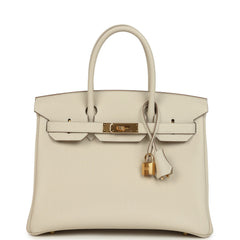 Hermes Birkin 30 Craie Togo Gold Hardware