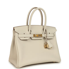 Hermes Birkin 30 Craie Togo Gold Hardware