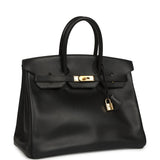 Vintage Hermes Birkin 35 Black Ardennes Gold Hardware - Thumbnail View 2