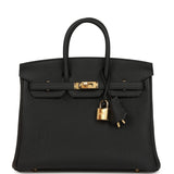 Hermes Birkin 25 Black Togo Gold Hardware