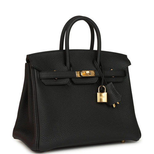 Hermes Birkin 25 Black Togo Gold Hardware
