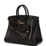 Hermes Limited Edition Birkin Rock 25 Black Volupto Palladium Hardware