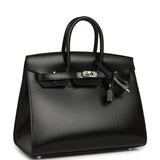 Hermes Birkin Sellier 25 Black Box Palladium Hardware