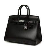 Hermes Birkin Sellier 25 Black Box Palladium Hardware