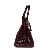 Hermes Birkin 30 Bordeaux Shiny Niloticus Crocodile Gold Hardware - Thumbnail View 3