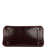 Hermes Birkin 30 Bordeaux Shiny Niloticus Crocodile Gold Hardware